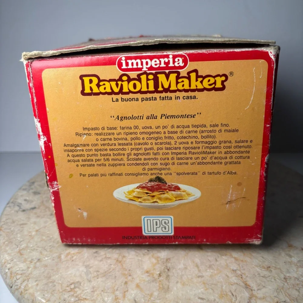 Imperia Ravioli Maker Attachment OS Silver Chrome Italian Pasta Machine